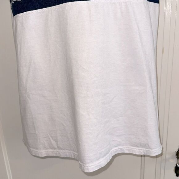 Vtg 80s Jerzees White Polo Type Shirt with Blue & Green Sheep & Trees Design - Picture 3 of 8